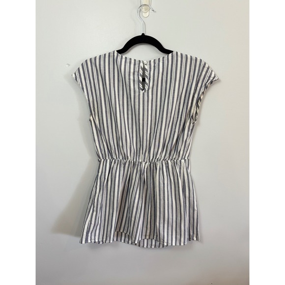 Seraphine Striped Peplum Top‎ Casual Blouse Sleeveless Women's Maternity - Picture 2 of 5